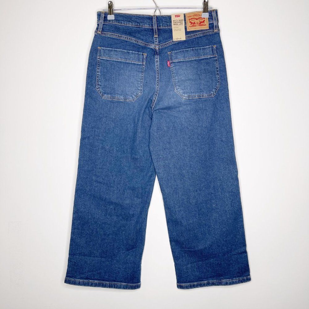 LEVI'S Mile High Button Fly Crop Wide Leg Jeans - Size 29 - Picture 7 of 9